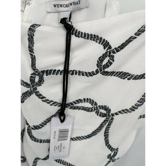 WeWoreWhat Ronnie Ruched Crepe Dress Black Rope Size Medium - Picture 7 of 10